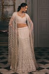 Buy_Studio22 By Pulkita Arora Bajaj_Ivory Net, Shantoon Sequins, Beads, Grandiose Embellished Mermaid Lehenga Set _at_Aza_Fashions