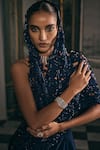 Buy Studio22 By Pulkita Arora Bajaj Navy Chiffon Beads, Sequins, Cut Work, Ornate One Draped Saree With Cutwork Online at Aza Fashions Buy_Studio22 By Pulkita Arora Bajaj_Navy Chiffon Beads, Sequins, Cut Work, Ornate One Draped Saree With Cutwork _Online_at_Aza_Fashions
