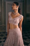 Studio22 By Pulkita Arora Bajaj Pink Net, Shantoon Embroidery, Divine Scalloped Kalis Tonal Lehenga Set Online at Aza Fashions Studio22 By Pulkita Arora Bajaj_Pink Net, Shantoon Embroidery, Divine Scalloped Kalis Tonal Lehenga Set _Online_at_Aza_Fashions