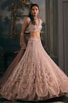Buy Studio22 By Pulkita Arora Bajaj Pink Net, Shantoon Embroidery, Divine Scalloped Kalis Tonal Lehenga Set Buy_Studio22 By Pulkita Arora Bajaj_Pink Net, Shantoon Embroidery, Divine Scalloped Kalis Tonal Lehenga Set