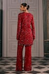 Shop_Studio22 By Pulkita Arora Bajaj_Red Georgette Sequins, Embroidery, Beads Regal Tonal Kurta And Palazzo Set _at_Aza_Fashions