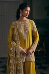 Buy Studio22 By Pulkita Arora Bajaj Mustard Silk Embroidery, Zari Round Neck Soleil Floral Kurta Sharara Set Online at Aza Fashions Buy_Studio22 By Pulkita Arora Bajaj_Mustard Silk Embroidery, Zari Round Neck Soleil Floral Kurta Sharara Set _Online_at_Aza_Fashions