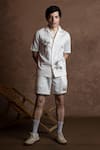Buy Vaani Beswal Ivory Cotton Embroidery, Piping Cabana Shirt And Shorts Set at Aza Fashions Buy_Vaani Beswal_Ivory Cotton Embroidery, Piping Cabana Shirt And Shorts Set _at_Aza_Fashions