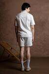 Shop Vaani Beswal Ivory Cotton Embroidery, Piping Cabana Shirt And Shorts Set at Aza Fashions Shop_Vaani Beswal_Ivory Cotton Embroidery, Piping Cabana Shirt And Shorts Set _at_Aza_Fashions