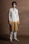 Buy_Vaani Beswal_White Cotton Mirrors Ombre Work Kurta _Online_at_Aza_Fashions