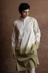 Buy_Vaani Beswal_White Cotton Mirrors Ombre Work Kurta _Online_at_Aza_Fashions