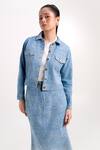 Buy_Verano By Tanya_Blue Denim Collared Aspen Jacket _at_Aza_Fashions