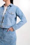 Verano By Tanya_Blue Denim Collared Aspen Jacket _at_Aza_Fashions