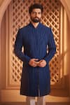 Shop Millionaire Blue Embroidery Thread Work Sherwani Set Online at Aza Fashions Shop_Millionaire_Blue Embroidery Thread Work Sherwani Set _Online_at_Aza_Fashions
