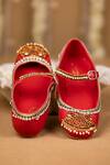 Shop_5elements_Red Sharini Mary Janes Embroidered Juttis _at_Aza_Fashions