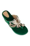 Buy 5elements Green Beads, Sequins, Pearls, Embroidery Reya Velvet Hand Embellished Wedges Online at Aza Fashions Buy_5elements_Green Beads, Sequins, Pearls, Embroidery Reya Velvet Hand Embellished Wedges _Online_at_Aza_Fashions
