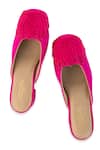 5elements_Pink Embroidery Amira Lotus Mule Heels _at_Aza_Fashions