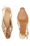 Buy_5elements_Gold Beads, Sequins, Metallic Thread Tavira Embellished Beadwork Heels _at_Aza_Fashions