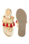 Shop 5elements Gold Embroidery, Mirrors, Tassels Kaira And Wedges at Aza Fashions Shop_5elements_Gold Embroidery, Mirrors, Tassels Kaira And Wedges _at_Aza_Fashions