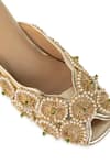 5elements_Gold Embroidery, Beads, Pearls Anvaya Floral Heels _at_Aza_Fashions