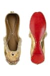Shop 5elements Gold Neysa Embroidered Juttis at Aza Fashions Shop_5elements_Gold Neysa Embroidered Juttis _at_Aza_Fashions
