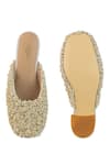 Shop_5elements_Off White Beads, Embroidery Varsuni Hand Mule Heels _at_Aza_Fashions