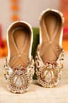 Buy_5elements_Gold Reeva Zari Sequin Pearl Embroidered Juttis _at_Aza_Fashions