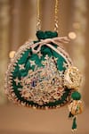 Buy 5elements Green Embroidery, Beads, Tassels Ruvika Peacock Potli Bag at Aza Fashions Buy_5elements_Green Embroidery, Beads, Tassels Ruvika Peacock Potli Bag _at_Aza_Fashions
