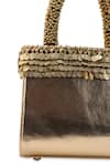 5elements_Gold Beads, Sequins Swarna Beaded Handle Handbag _at_Aza_Fashions