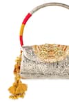 Shop_5elements_Silver Tassels, Beads, Embroidery Vidhara Engraved Handbag  _Online_at_Aza_Fashions