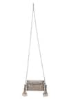 Shop_5elements_Silver Pearls, Tassels, Crystals Arunika Embellished Metallic Handbag _at_Aza_Fashions
