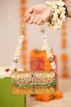 Buy_5elements_Gold Pearls, Gemstones, Beads, Chains Aarini Embossed Bag _at_Aza_Fashions