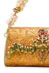 Shop_5elements_Gold Pearls, Gemstones, Beads, Chains Aarini Embossed Bag _Online_at_Aza_Fashions