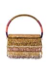 Buy_5elements_Gold Beads, Stones Vaidehi Metallic Engraved Handbag  _Online_at_Aza_Fashions