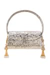 Shop_5elements_Silver Beads, Gemstones, Tassels Urvi Engraved Handbag _Online_at_Aza_Fashions