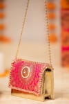 5elements_Pink Beads, Stones, Pearls Vanika Brocade Bag _Online_at_Aza_Fashions