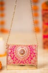 Buy_5elements_Pink Beads, Stones, Pearls Vanika Brocade Bag _at_Aza_Fashions