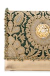 Shop_5elements_Green Embroidery, Stones, Pearls, Beads Vanika Brocade Motif Handbag  _Online_at_Aza_Fashions