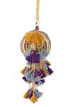 5elements_Purple Tassels, Beads Manika Brocade Paisley Motif Handbag  _Online_at_Aza_Fashions