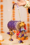 Buy_5elements_Purple Tassels, Beads Manika Brocade Paisley Motif Handbag  