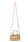 Shop 5elements Gold Sequins, Metallic Thread Aarika Quilted Pattern Handbag at Aza Fashions Shop_5elements_Gold Sequins, Metallic Thread Aarika Quilted Pattern Handbag _at_Aza_Fashions