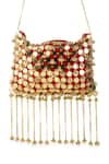 Buy 5elements Red Tassels, Chains Ranvika Coin Embellished Potli Bag Online at Aza Fashions Buy_5elements_Red Tassels, Chains Ranvika Coin Embellished Potli Bag _Online_at_Aza_Fashions