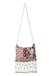 Shop 5elements Pink Sequins, Tassels Ranvika Disc Embellished Potli Bag at Aza Fashions Shop_5elements_Pink Sequins, Tassels Ranvika Disc Embellished Potli Bag _at_Aza_Fashions