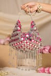 Buy 5elements Pink Sequins, Tassels Ranvika Disc Embellished Potli Bag at Aza Fashions Buy_5elements_Pink Sequins, Tassels Ranvika Disc Embellished Potli Bag _at_Aza_Fashions