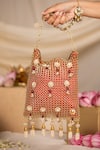 Buy 5elements Red Beads, Pearls, Stones, Tassels Lavisha Chainmail Potli Bag at Aza Fashions Buy_5elements_Red Beads, Pearls, Stones, Tassels Lavisha Chainmail Potli Bag _at_Aza_Fashions