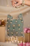 Buy 5elements Green Beads, Stones, Tassels Lavisha Chainmail Potli Bag at Aza Fashions Buy_5elements_Green Beads, Stones, Tassels Lavisha Chainmail Potli Bag _at_Aza_Fashions