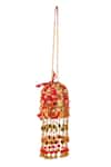 Shop 5elements Red Beads, Pom-poms, Tassels Amisha Brocade Floral Embroidered Potli Bag at Aza Fashions Shop_5elements_Red Beads, Pom-poms, Tassels Amisha Brocade Floral Embroidered Potli Bag _at_Aza_Fashions