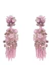 Shop House Of D"Oro Lilac Beads, Stones Mauve Jhumka Long Earrings at Aza Fashions Shop_House Of D"Oro_Lilac Beads, Stones Mauve Jhumka Long Earrings _at_Aza_Fashions