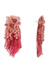 Buy_House Of D"Oro_Pink Beads, Stones Crystal Long Earrings _Online_at_Aza_Fashions
