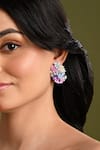 Buy_House Of D"Oro_Multi Color Beads, Pearls And Flower Round Stud Earrings _at_Aza_Fashions