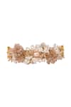House Of D"Oro_Peach Floral Embellished Choker _Online_at_Aza_Fashions