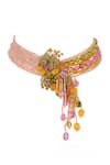 Shop House Of D"Oro Multi Color Stone And Bead Embellished Necklace at Aza Fashions Shop_House Of D"Oro_Multi Color Stone And Bead Embellished Necklace _at_Aza_Fashions