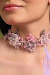 Buy_House Of D"Oro_Lilac Floral Embellished Choker _Online_at_Aza_Fashions