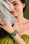 Buy_House Of D"Oro_Green Stones, Beads Embellished Bracelet _at_Aza_Fashions