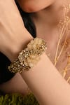 Buy_House Of D"Oro_Gold Plated Beads, Stones Floral Embellished Bracelet _Online_at_Aza_Fashions